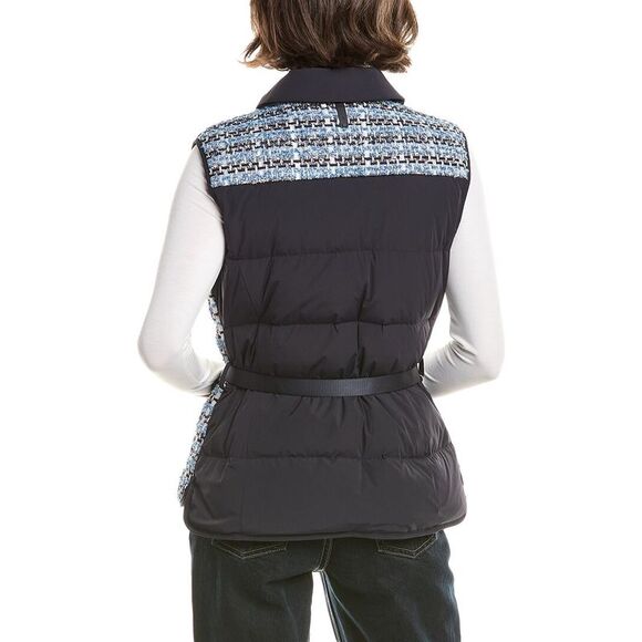 Mackage Womens  Francine Tweed Down Vest, Blue - Picture 2 of 3